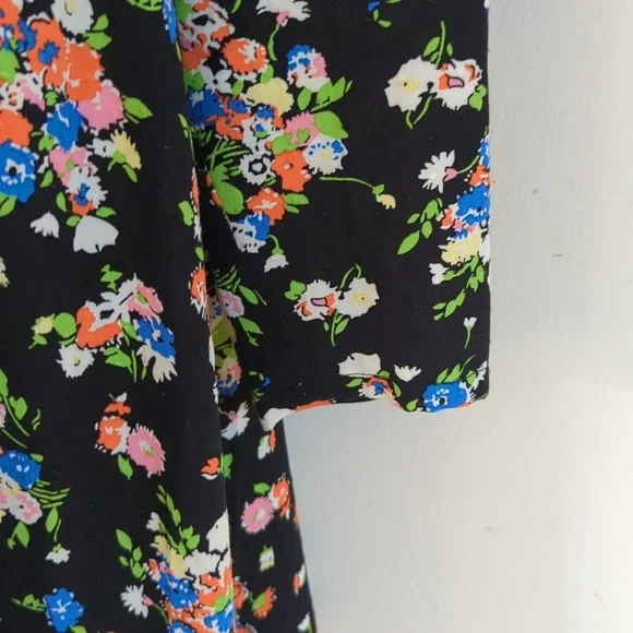 Boden Crew Neck Fit-and-Flare Dress Black, Wild Cluster - Picture 8 of 16